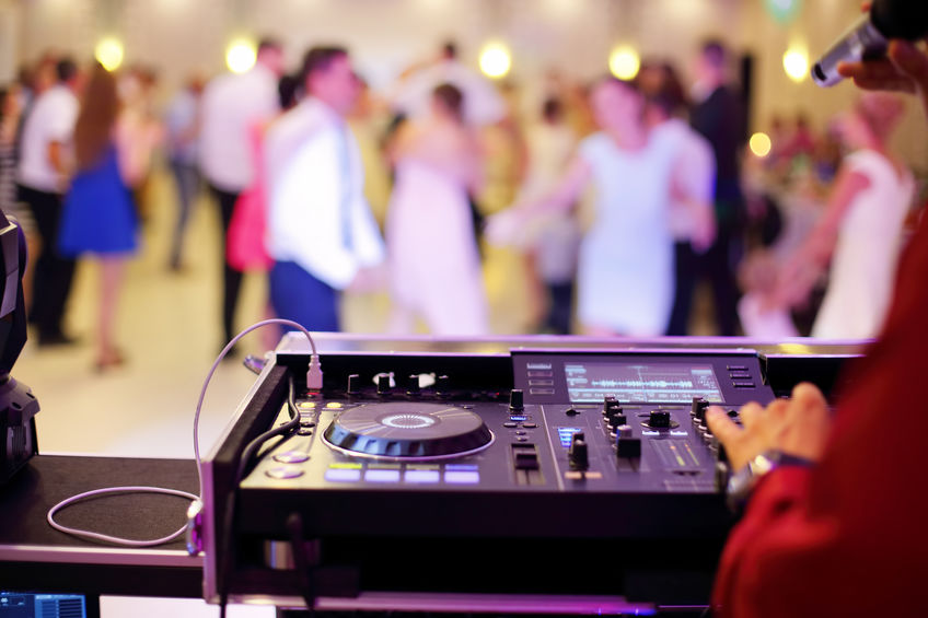 Event equipment music station for corporate dance party